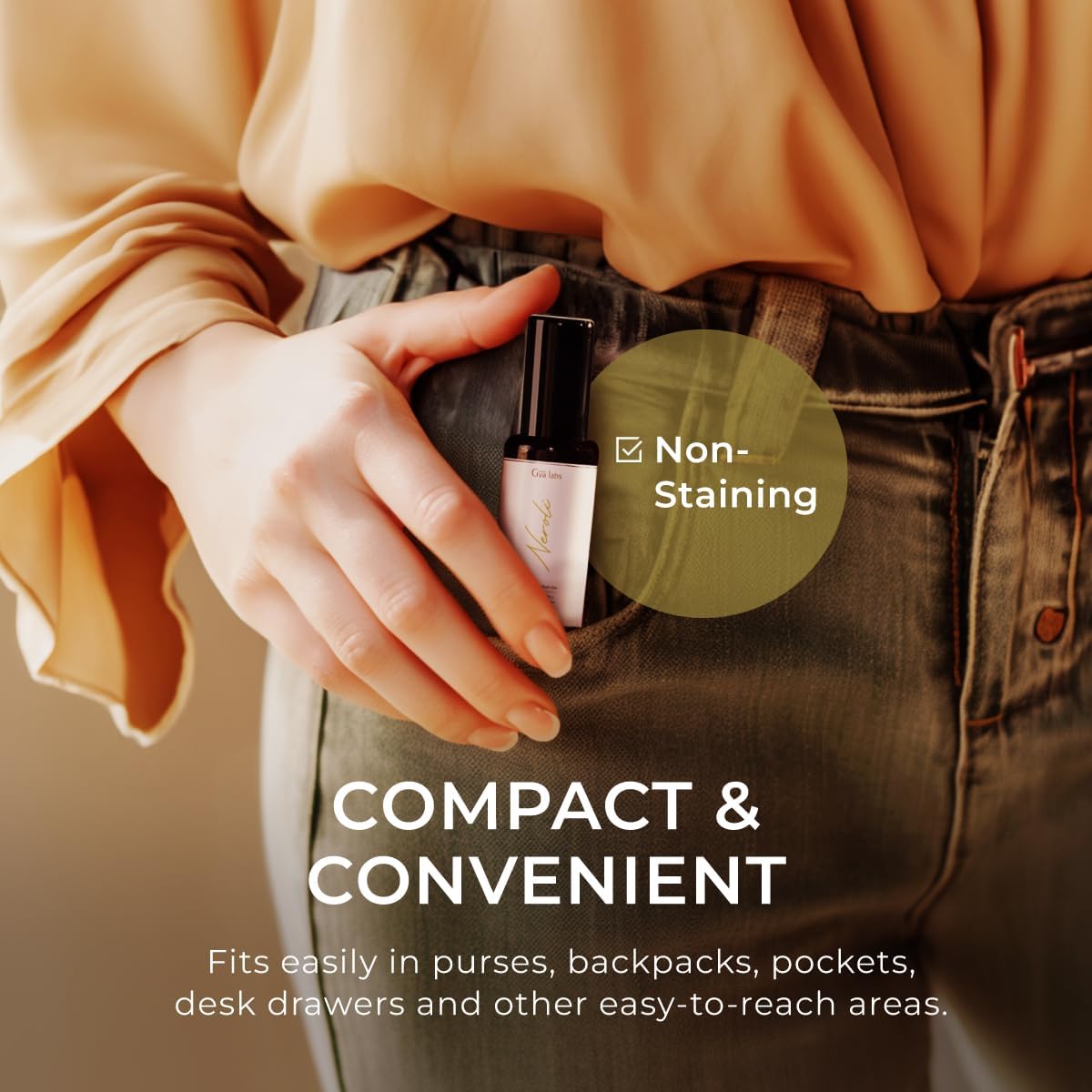 Gya Labs Neroli Essential Oil Roll on for Skin - 100% Pure Natural Neroli Perfume Oil Roller, Long Lasting Floral & Citrus Scent - Aromatherapy, Travel Size (0.34 Fl Oz)