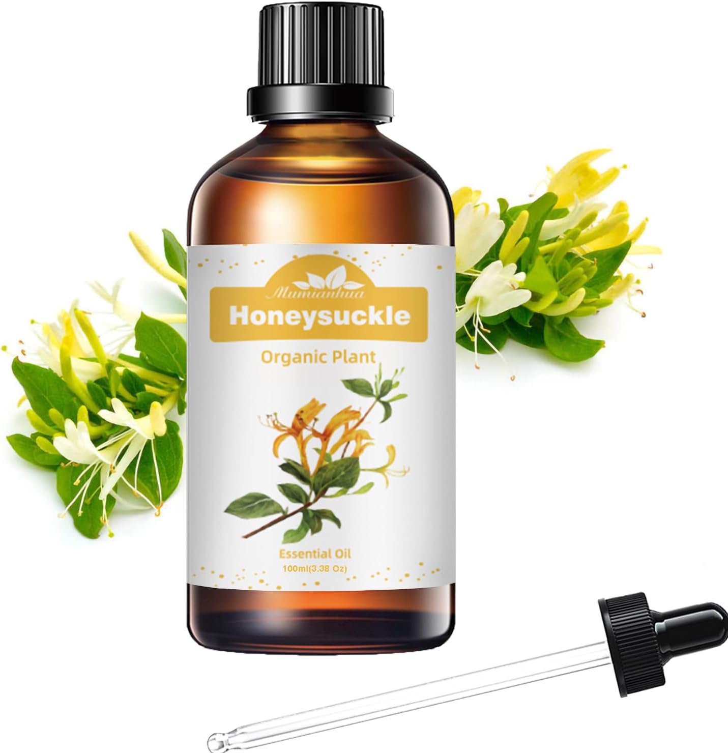 Mumianhua 100% Pure Honeysuckle Essential Oil - Therapeutic Grade Natural Honeysuckle Oil for Large Room Humidifier, Bedroom & Laundry | Floral for Diffuser, Skin & Candle,Perfume Crafts 3.38 Fl Oz