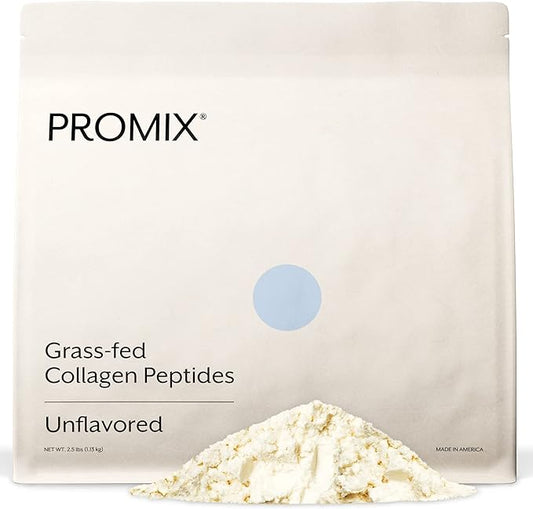 Promix Collagen Peptides, Unflavored, 2.5lb Bulk - Hydrolyzed Collagen Protein Promotes Healthy Skin, Bones, Joints & Recovery Support - Add to Shakes, Smoothies, Beverages & Baking recipes.