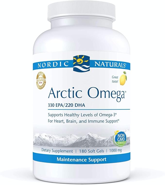 Nordic Naturals Arctic Omega, Lemon Flavor - 690 mg Omega-3-180 Soft Gels - Fish Oil - EPA & DHA - Immune Support, Brain & Heart Health, Optimal Wellness - Non-GMO - 90 Servings