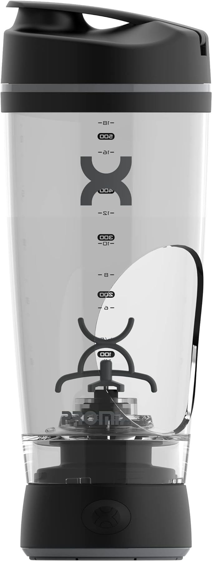 Promixx Original Shaker Bottle - Battery-powered for Smooth Protein Shakes - BPA Free, 20oz Cup (Black)