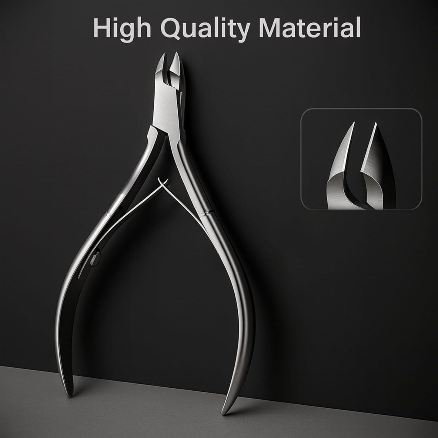 UM Supplies Cuticle Nipper with 2 Pushers and Nail Cutter 4 Pieces Travel Set + Storage Pouch, Stainless Steel Manicure Pedicure Tool for Nail Care Jaw 14 (5mm) Double Spring