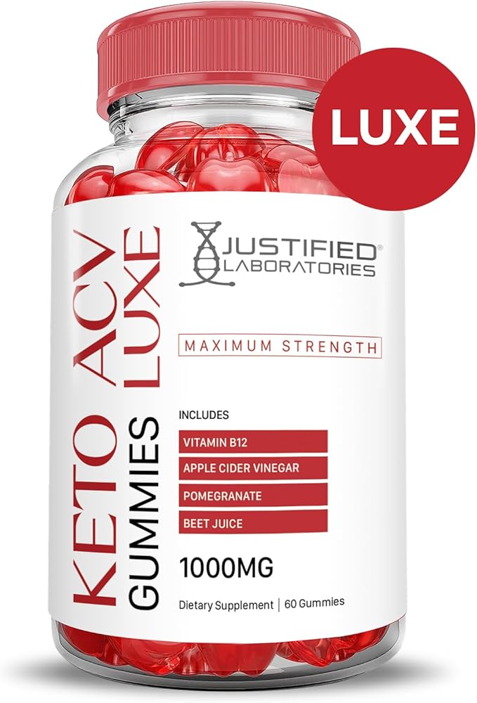(2 Pack) Luxe Keto ACV Gummies Advanced Formula 1000MG Luxe Keto Gummies Apple Cider Vinegar Formulated with Pomegranate Beet Juice Powder B12 Vegan Non GMO 120 Gummys