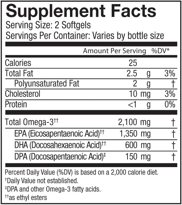 Oceanblue Professional Omega-3 2100 – 180 ct – Triple Strength Burpless Fish Oil Supplement with High-Potency EPA, DHA, DPA – Wild-Caught – Orange Flavor (90 Servings)