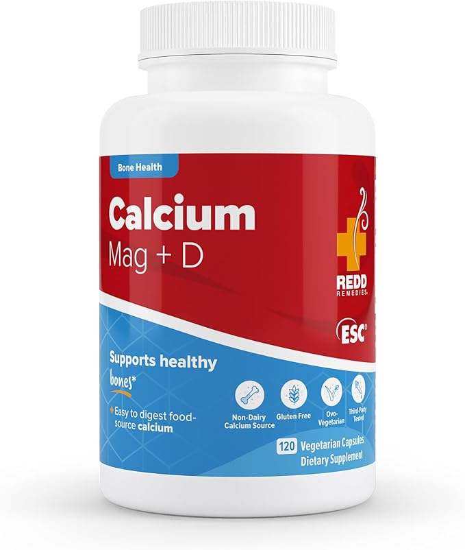 Redd Remedies, Calcium Mag +D, Natural Support with Calcium and Vitamin K2, 120