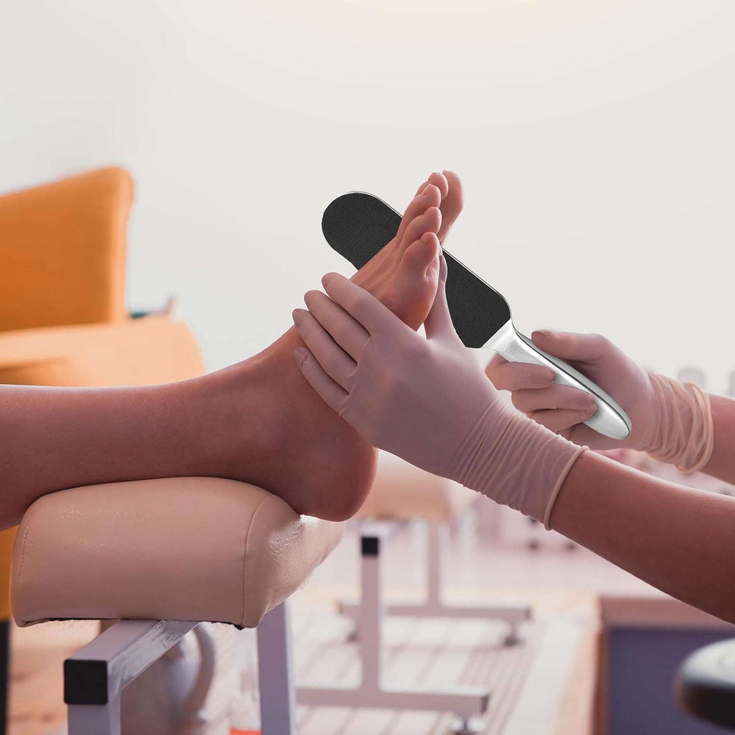 Flutesan 80 Pcs Stainless Steel Foot File Refills 180 Grit Replacement Pads Coarse Fine Pedicure File Refills Double Side Reusable Foot Rasp Pad with Removable Glue