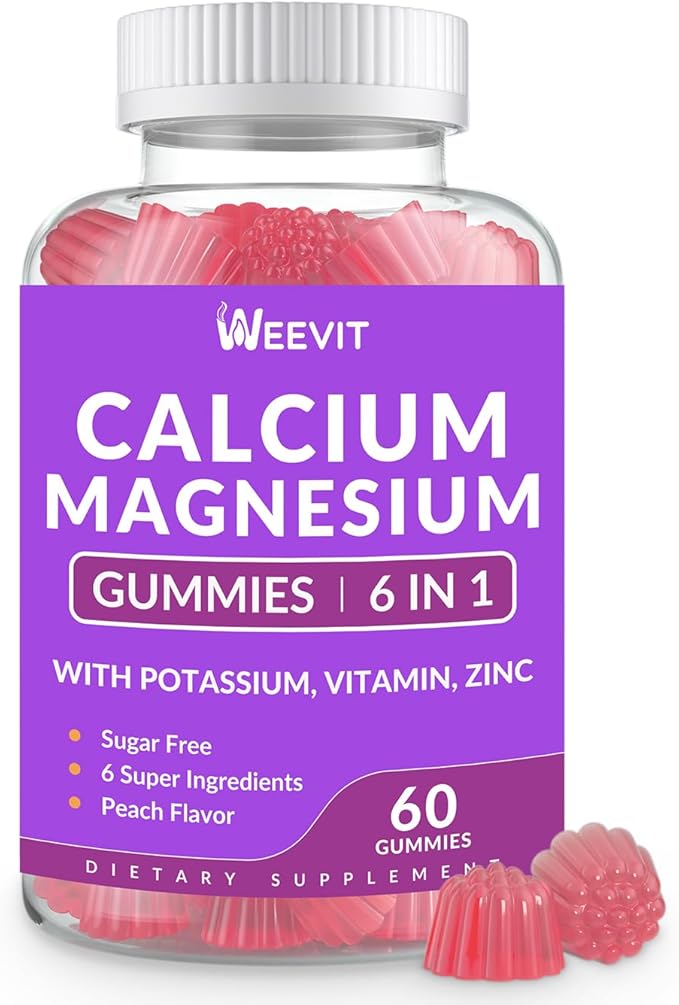 Sugar Free Calcium Gummies Supplement 600mg, Calcium Magnesium Zinc Gummies with Vitamin D3, Potassium, High Absorption Calcium Gummy for Bone, Teeth & Muscle