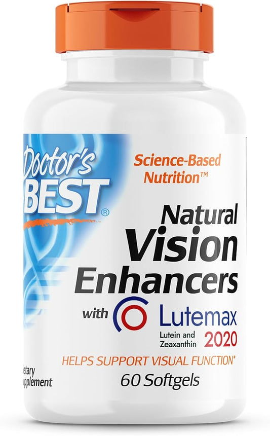 Doctor's BEST Natural Vision Enhancers contain Lutemax 2020, Supports Eye Health, Sharper Vision, Helps Filter Out Blue-Light, 60 Softgels