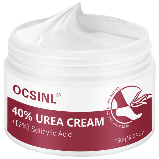 Urea Cream 40 Percent for Feet Maximum Strength, with Heel Protectors, Foot Moisturizer Cream for Dry Cracked Heels Rough Dead Dry Skin Foot Callus Remover - 5.29 Oz