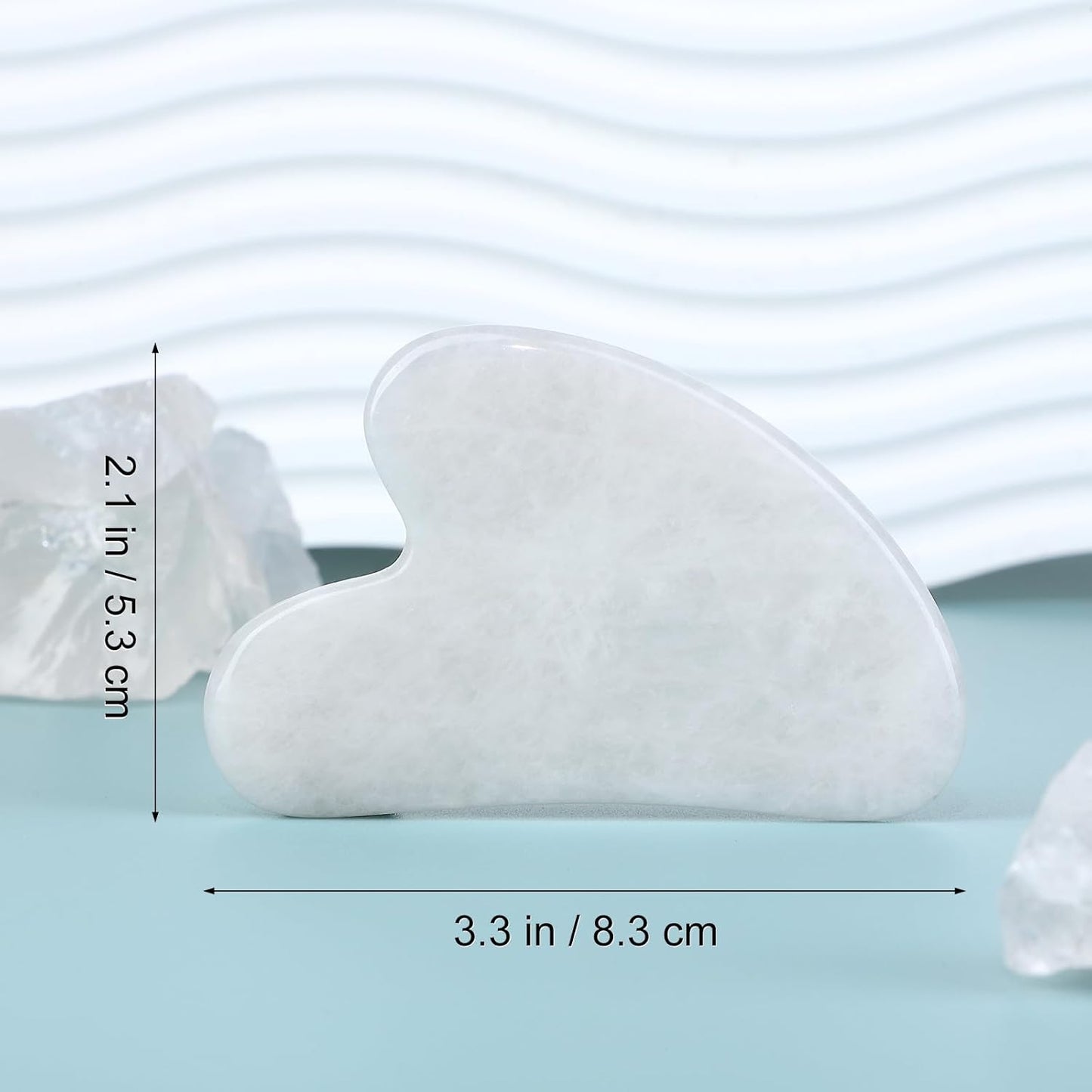 Guasha Tool for Face: White Jade Gua Sha Facial Tools - Gua Sha Stone for Face and Body Skin Massage - Guasha Jade Stone Scraping Massager for SPA Acupuncture, Therapy Trigger Point Treatment