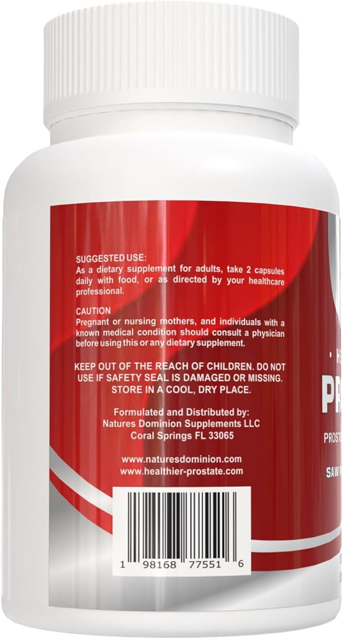 Saw Palmetto for Men, Lycopene, Zinc, Vitamin D3. Prostate Supplements for Men, Bladder Control. Saw Palmetto Supplement for Men. Prostate Support with Lycopene