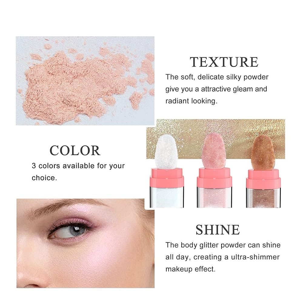 Green Glitter Powder, Neon Accessories Outfit Party Body Sparkling Highlighter Makeup. (04#Green)