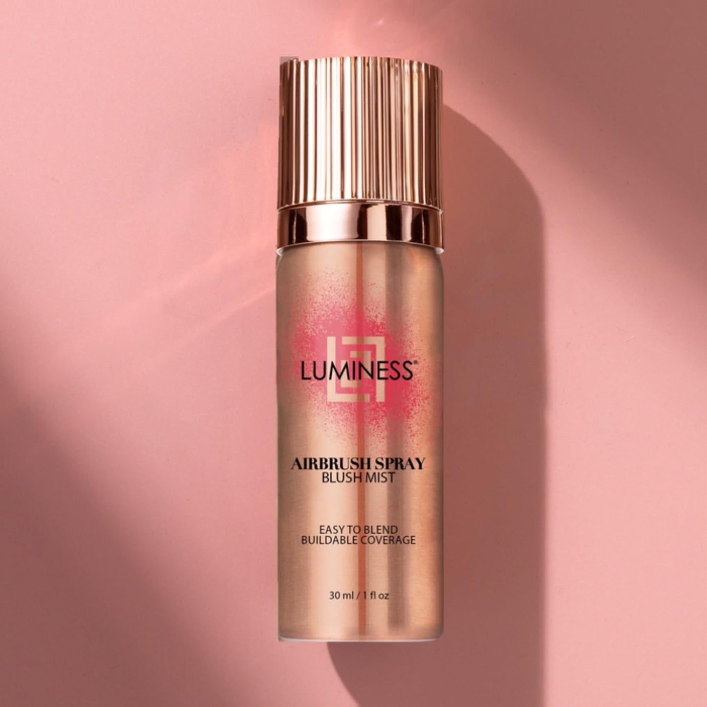 LUMINESS Airbrush Spray Blush Makeup - Fine Mist, Lightweight, Travel Size - Buildable Coverage for All Skin Tones, Natural Radiant Finish, Nourishing Formula with Vitamin E, Long-Lasting & Blendable