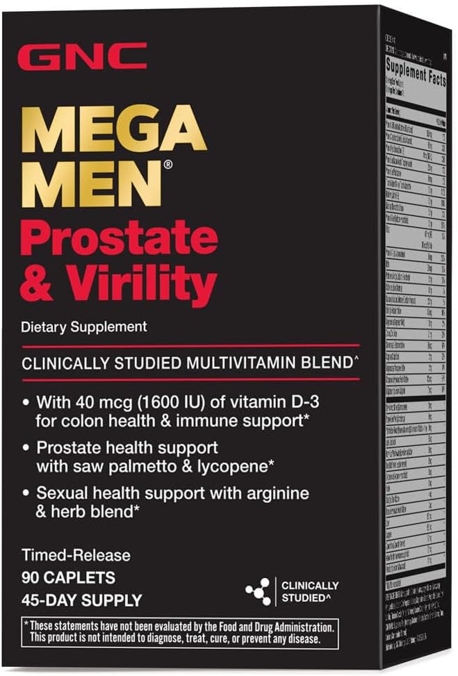GNC Mega Men Prostate and Virility | Supports Optimal Sexual Health and Prostate Health | 90 Caplets