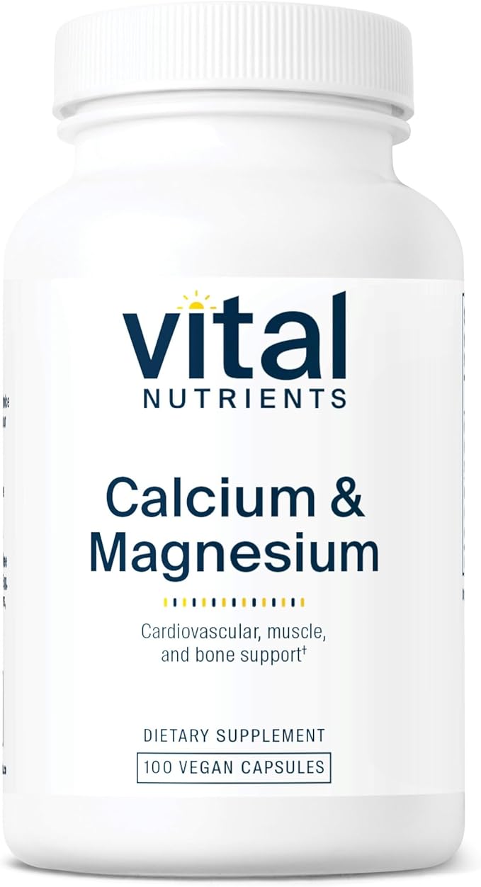 Vital Nutrients Calcium & Magnesium | Vegan Calcium Supplement with Magnesium | Support Bone Strength, Muscle, and Heart Health* | Gluten, Dairy, Soy Free | Non-GMO | 100 Capsules