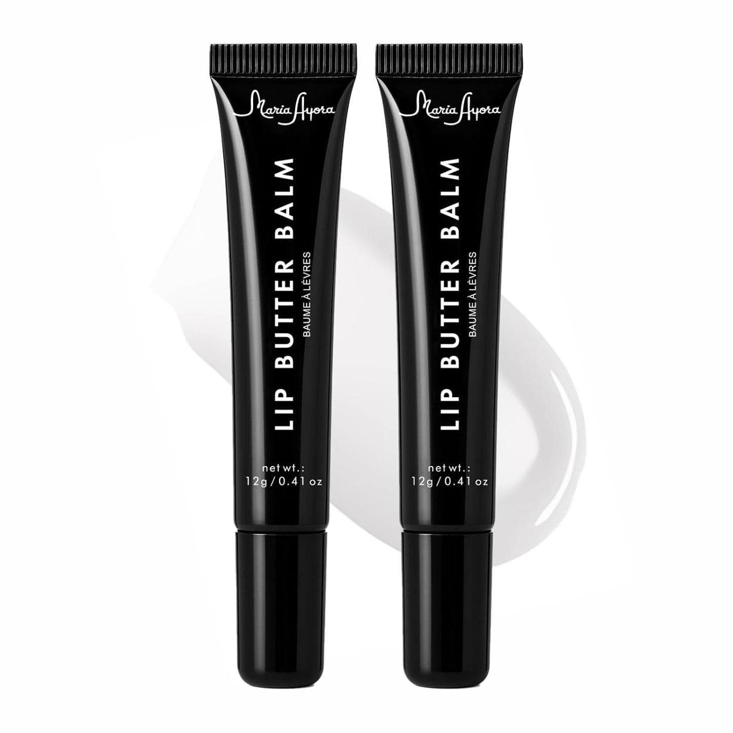 Deep Hydrating Lip Butter Balm | Plump & Nourish with Shea Butter, Vitamin E, Peptides & Hyaluronic Acid | Vegan, Non-Sticky, Anti-Aging Lip Treatment Care | 2-Pack (Clear-Unscented)