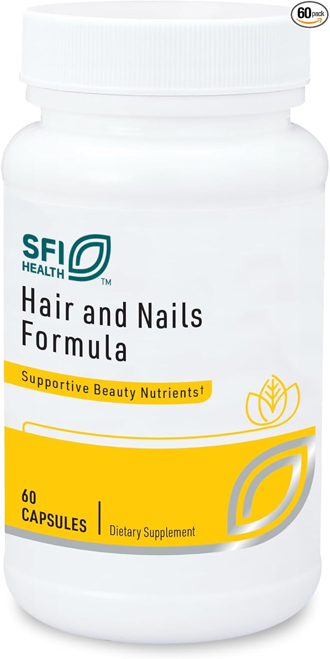 Klaire Labs Hair and Nails Formula - 10000 Micrograms Soy & Dairy-Free Biotin Complex with Inositol & PABA (60 Capsules)