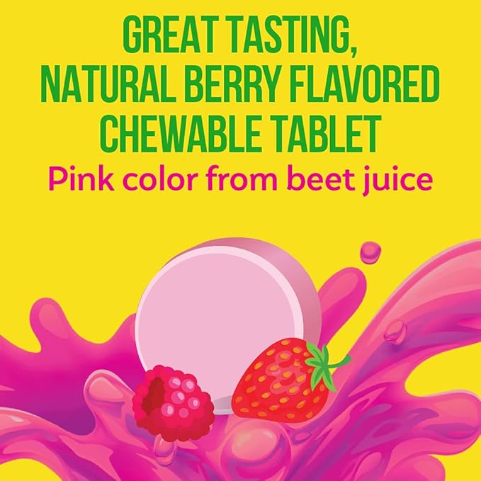 Culturelle Kids Chewable Daily Probiotic for Kids, Ages 3+, No.1 Pediatrician-Recommended Brand, Natural Berry, Daily Probiotics for Digestive Health, Oral Care & Immune Support, 2 Month Supply