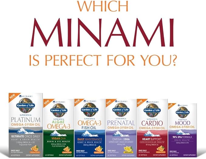 Garden of Life - Minami - Cardio-3, Orange Flavor, 60 Count Softgels