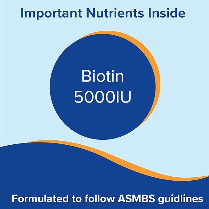 Bariatric Fusion Biotin 5000mcg Vitamin | Easy to Swallow Capsules Biotin Supplement for Hair Growth | 90 Count | 3 Month Supply