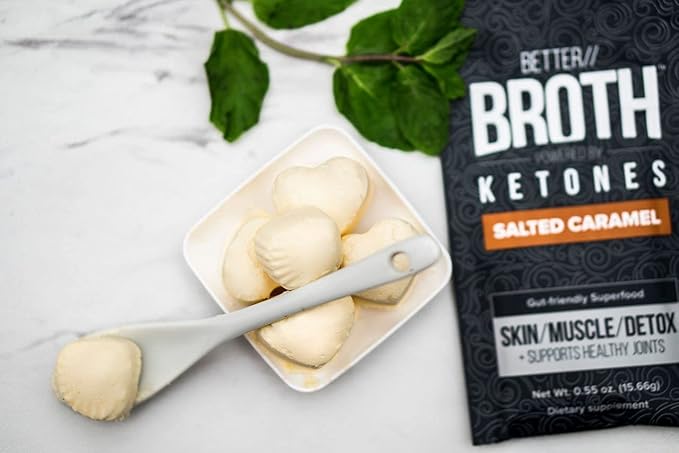 Pruvit Better Broth Salted Caramel for Joint Support, Muscle Recovery and for Improving The Appearance of Skin and Hair - 20 Count