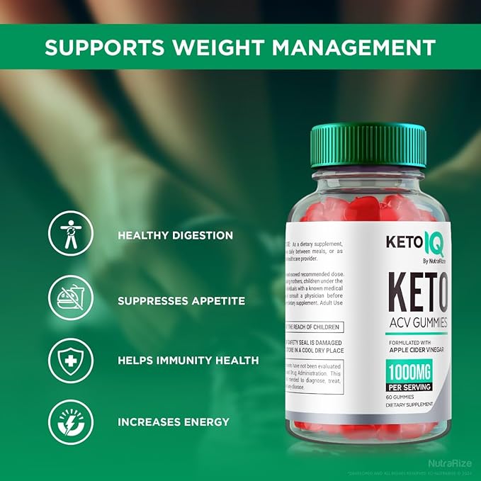 (2 Pack) Keto IQ Keto ACV Gummies, Keto IQ Keto ACV Formula for Advanced Weight Loss, Keto IQ Keto Dietary Supplement, Keto IQ Keto + ACV Gummy, KetoIQ Gomitas Reviews (120 Gummies)