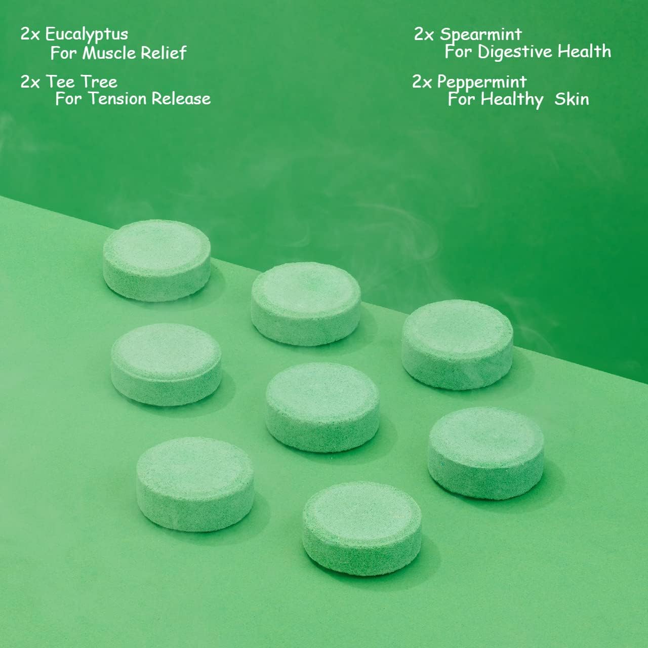 Shower Steamers, 8 Essential Oils Shower Bombs in Eucalyptus, Tea Tree, Spearmint & Peppermint - Gifts for Women & Men, Self Care, Stress Relief & Relaxing Gifts, Aromatherapy Bath Bombs