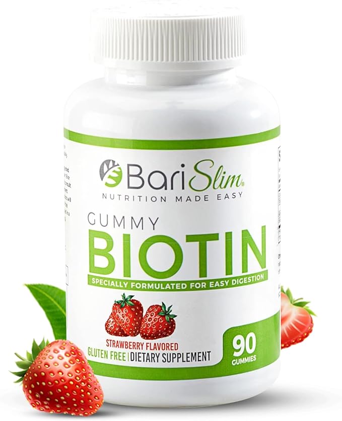 BariSlim Bariatric Vitamin Biotin Gummies - Specially Formulated Gummy Vitamin for Patients After Weight Loss Surgery - Easy to Digest and Great Tasting Fruit Flavors | 90 Fruit Chews
