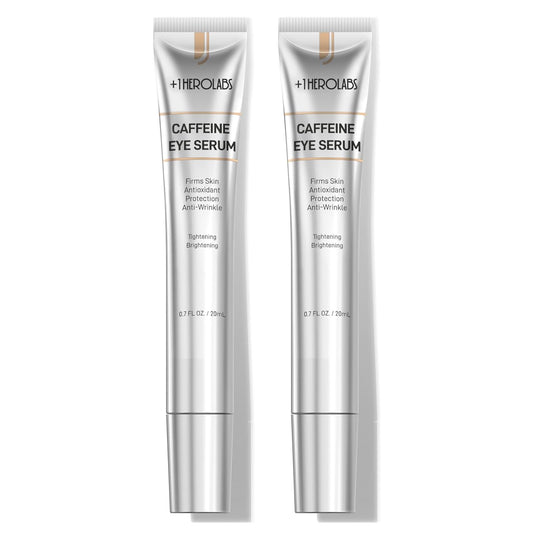 Caffeine Eye Cream with Niacinamide, Hyaluronic Acid, Vitamin E & Peptides - Under Eye Serum for Puffiness and Dark Circles, 0.7 Fl Oz (Pack of 2)