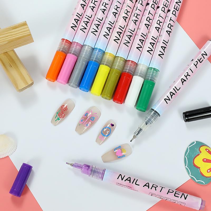 Nail Polish Pen, 1 PCS Nail Art Pen, Nail Pencil, DIY Drawing Painting Pen, for Nails DIY (Yellow 0.5mm)