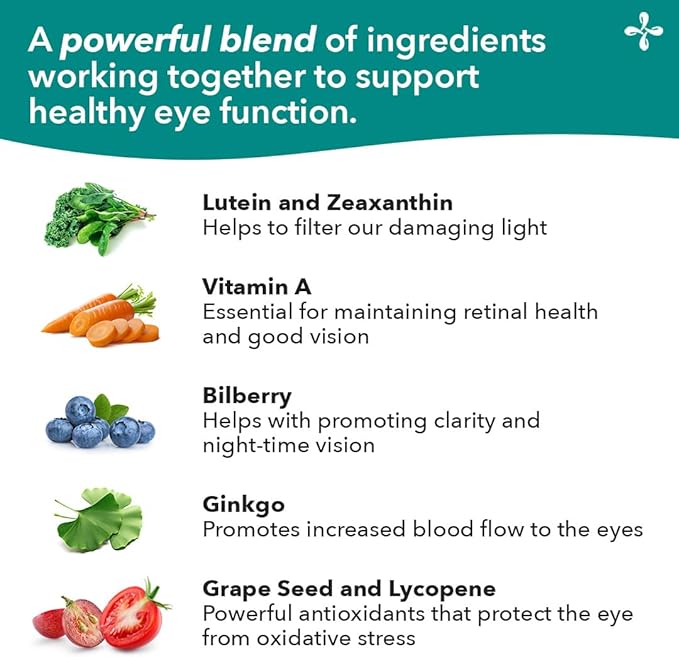 Visibili-T - Vitamin Supplement for Eye Health & Vision Support - Carrot Root, Chromium, Bilberry, Ginkgo Biloba, Grape Seed Extract, Lycopene, Vitamin A, Lutein & Zeaxanthin - 60 Capsules