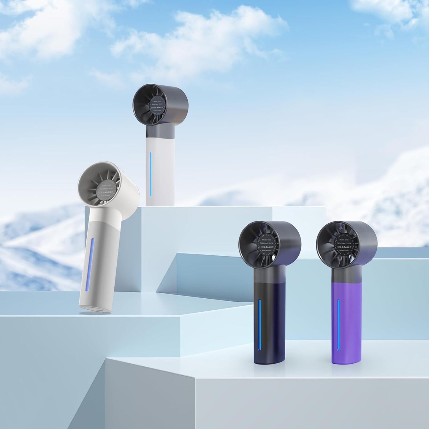 Portable mini spray fan, rechargeable hand-held humidification and water fan, 5-speed 30ML water tank, suitable for travel, beach use handheld spray fans