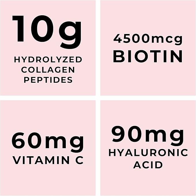Multi Collagen Peptides Powder Types I, II, III, V, X Collagen with Hyaluronic Acid, Biotin Powder, Vitamin C, Multi Collagen Protein Powder For Skin Hair Nails Joints and Gut Health - Keto, Non-GMO