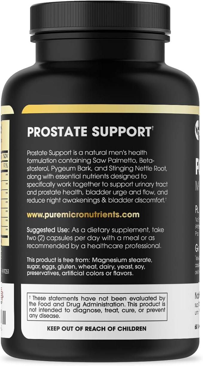 Pure Micronutrients Advanced Prostate Health Supplement - Saw Palmetto, Beta-Sitosterol, Stinging Nettle Root, & Lycopene - for Bladder Control & Urinary Support Supplements for Men
