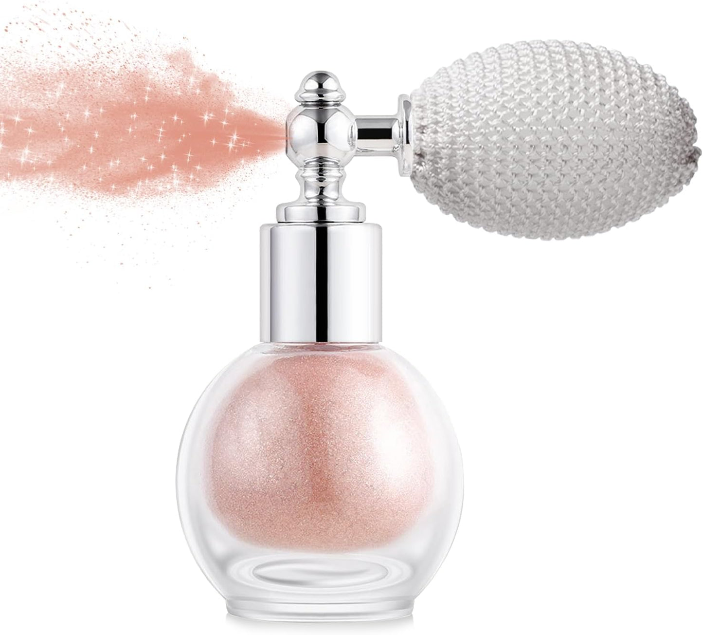 Hair and Body Glitter Spray, Holographic Glitter Highlighter Powder, Face Body Clothes Shiny Glitter, Loose Shimmer Hairspray Festival Rave Prom Accessories (Champagne)