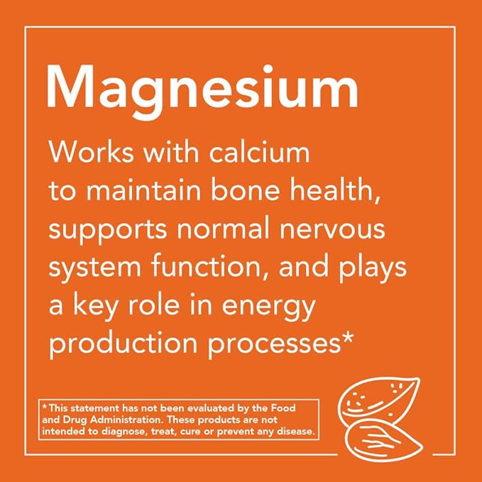 NOW Magnesium 400mg,180 Capsules (Pack of 2)
