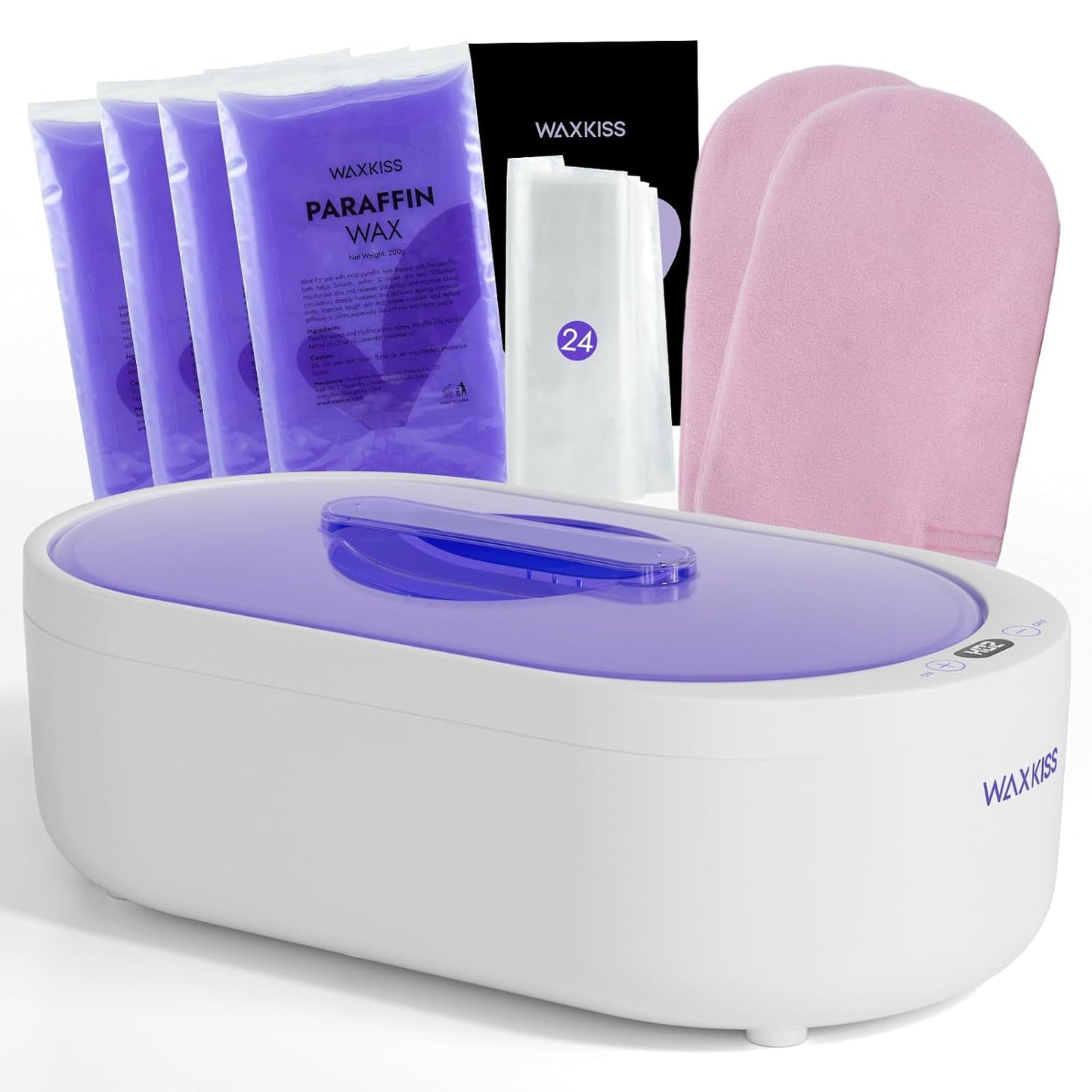 Small Paraffin Wax Machine for Hands - Professional Hand Wax Paraffin Machine 2L With 4Pack Paraffin Wax Refills Digital Display Screen for Paraffin Baths