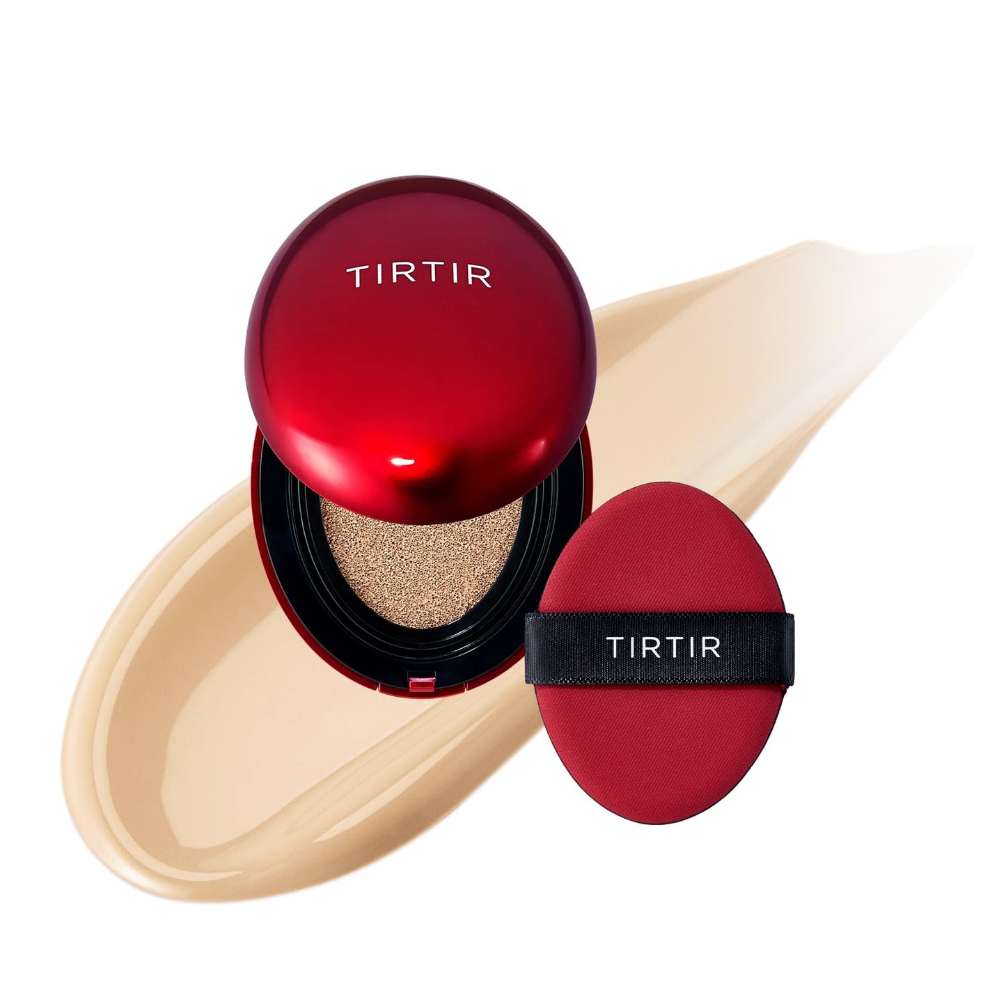 [*Mini Size*] TIRTIR Mask Fit Red Cushion Foundation | Full coverage, Weightless, Skin fit, Satin Glow Finish, Korean Makeup, beauty, Tattoo cover up, Buildable (#21W Natural Ivory, 0.15 Fl Oz)