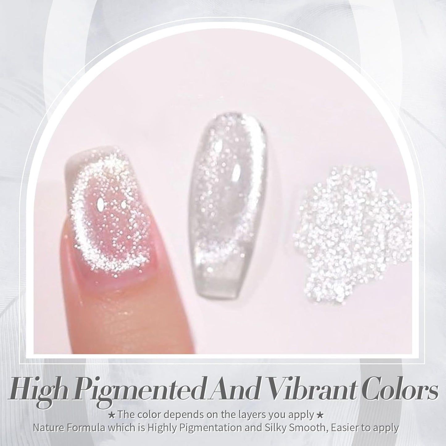 Born Pretty Cat Magnetic Eye Gel Nail Polish, Holographic Glitter Super Shine Gel Nail Polish Soak Off Led Nail Polish Nail Art Gel Manicure Salon DIY Gifts 15ML