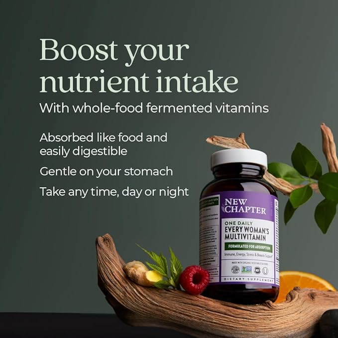 New Chapter Women's Multivitamin for Immune, Beauty + Energy Support with 20+ Nutrients -- Every Woman's One Daily, Gentle on the Stomach, 72 Count