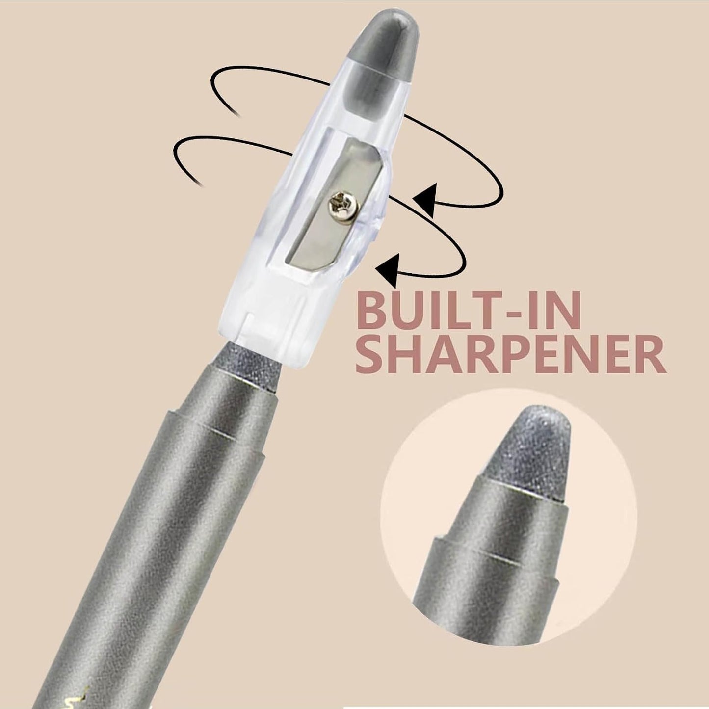 Gray Eyeshadow Stick, Highlighter Eye Liner,Eye Brightener Stick, Shimmer Creamy eyeshadow, Waterproof Eyeshadow Pencil Long Lasting Eye Shadow Makeup.#1 smoky dark gray shimmer