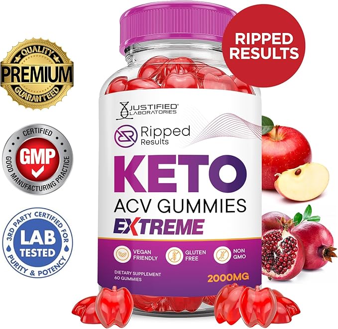 (10 Pack) Ripped Results Keto ACV Gummies Extreme 2000MG Ripped Results Keto Gummies Apple Cider Vinegar Formulated with Pomegranate Beet Juice Powder B12 Vegan Non GMO 600 Gummys