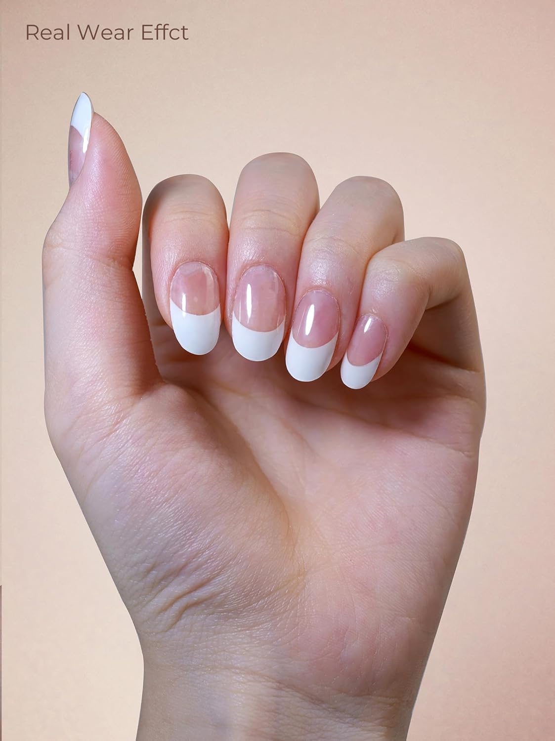 Pre Cured Gel Nail Strips - 44PCS Salon Quality Gel Nail Stickers - Long Lasting Polish Wraps for Women no UV Light Needed Easy Apply& Remove (Dawn White)