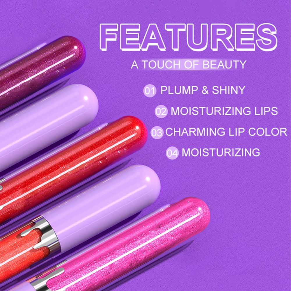 Glitter Liquid Lip Gloss,Bronze Shimmer Lipstick, Waterproof Shimmer Lip Stain Lip Glaze, High Shine Long Lasting Shiny Lip Color Makeup 14#