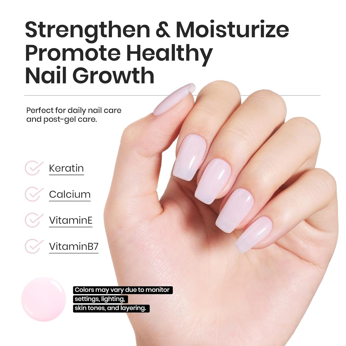 Product image Beetles Rubber Base Gel Polish, 1pc 15ml Sheer Light Pink Nail Polish Color Gel Base Coat, Natural Jelly Nude Nail Strengthener Subtle Elegance Soak Off UV LED Needed