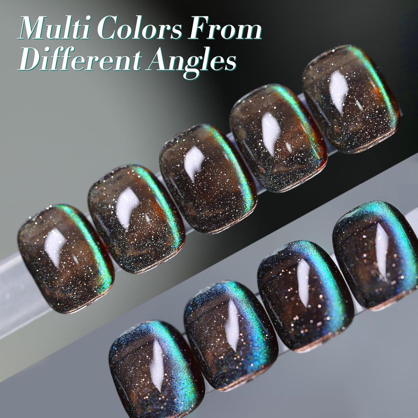 Born Pretty Cat Magnetic Eye Gel Nail Polish,Brown Green Magnetic Gel Polish Shimmer Magnetic Eye Gel Manicure Nail Art DIY 15ml