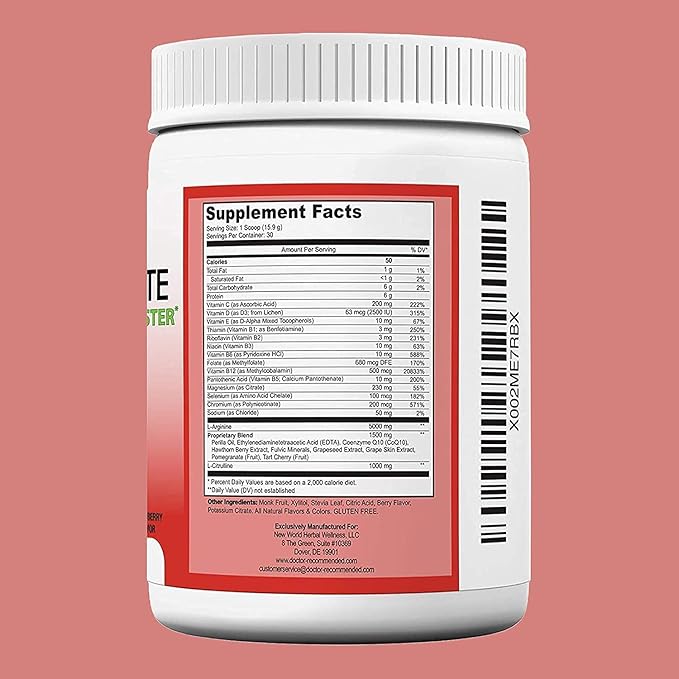 Cardio Complete - Heart Health Support Powder Supplement - 3-in-1 Nitric Oxide Booster with 5,000 L-Arginine, 1,000mg L-Citrulline, and Hawthorn Berry