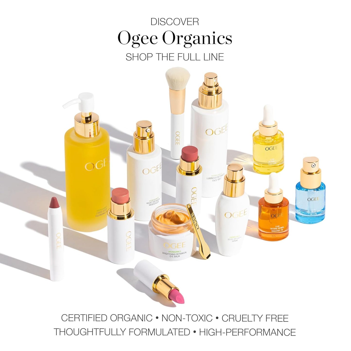 Ogee Sculpted Lip Oil - Lip Stain Made with 100% Organic Coconut Oil, Jojoba Oil, and Vitamin E - Best as Lip Balm or Overnight Lip Treatment - CLEAR