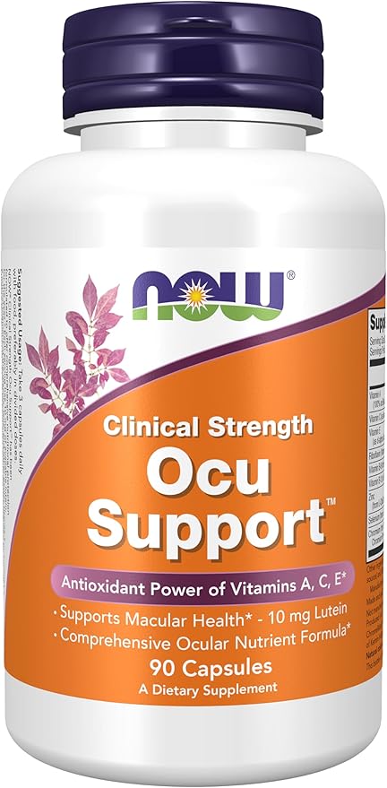 NOW Foods Supplements, Ocu Support™with FloraGLO® Lutein, plus Vitamins A, C and E, 90 Veg Capsules