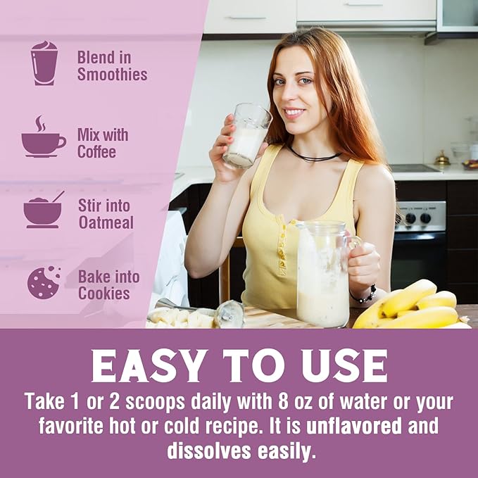 Multi Collagen Peptides Powder Type I II III V X, Hydrolyzed Collagen Protein for Women and Men, Skin, Hair, Nails and Joints, Unflavored, Non-GMO, Keto & GF, Zero Sugar, 22 Servings, 8oz